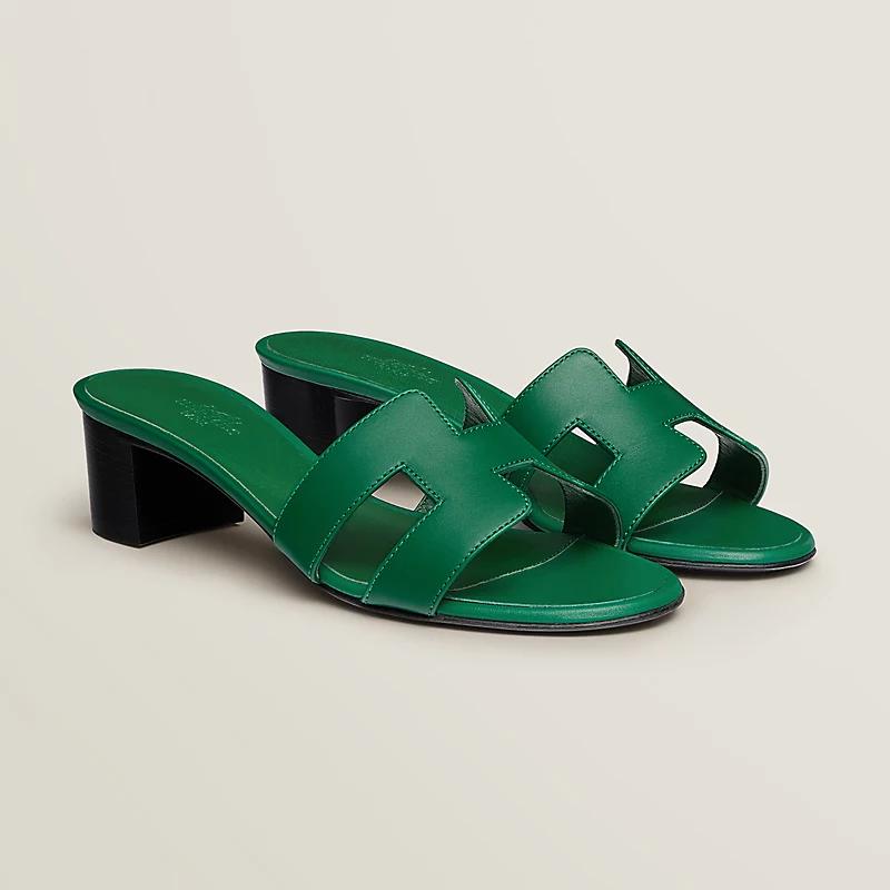 Giày Hermes Oasis Sandal Nữ Xanh Lá